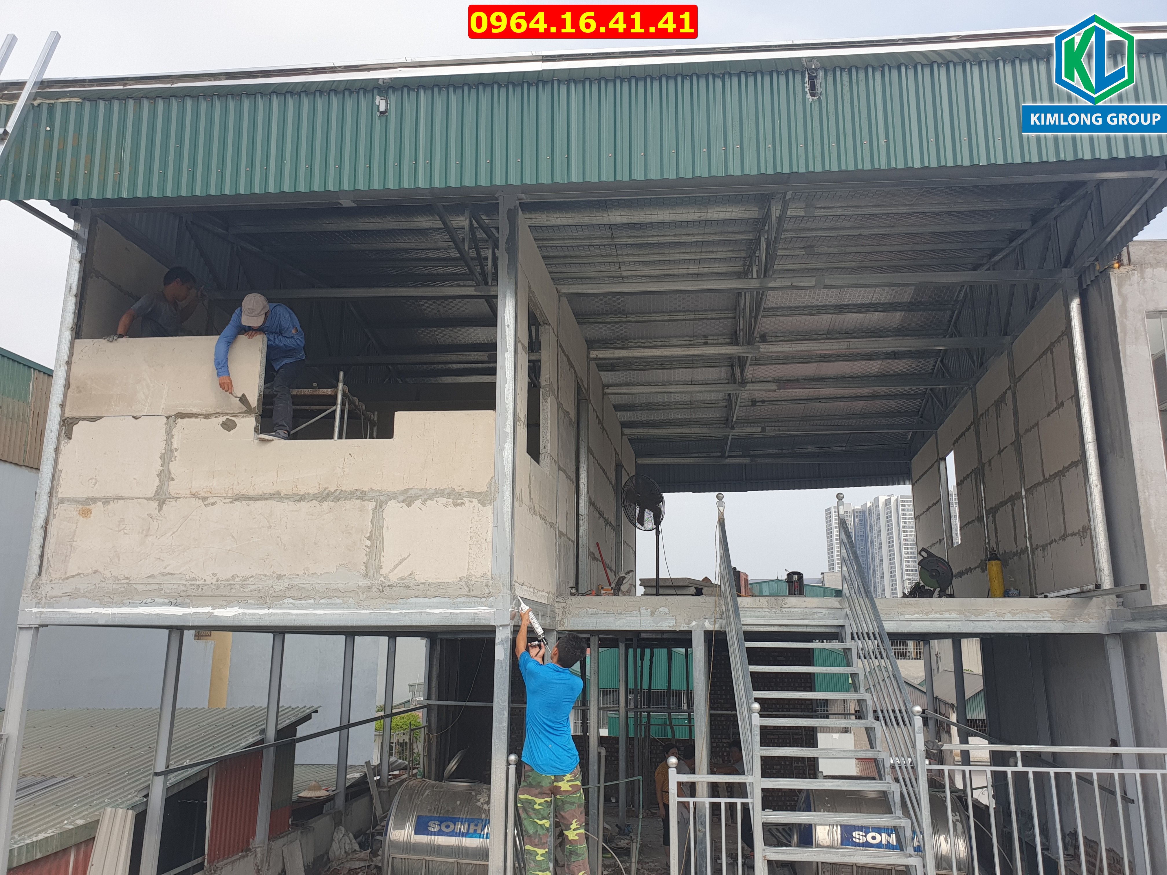 Công trình cải tạo nâng 2 tầng tại Nam Từ Liêm, Hà Nội bằng Bê tông nhẹ Kim Long 