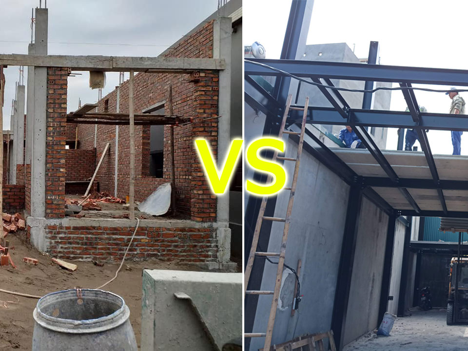 So sánh Nhà thép tiền chế với Nhà bê tông cốt thép 
