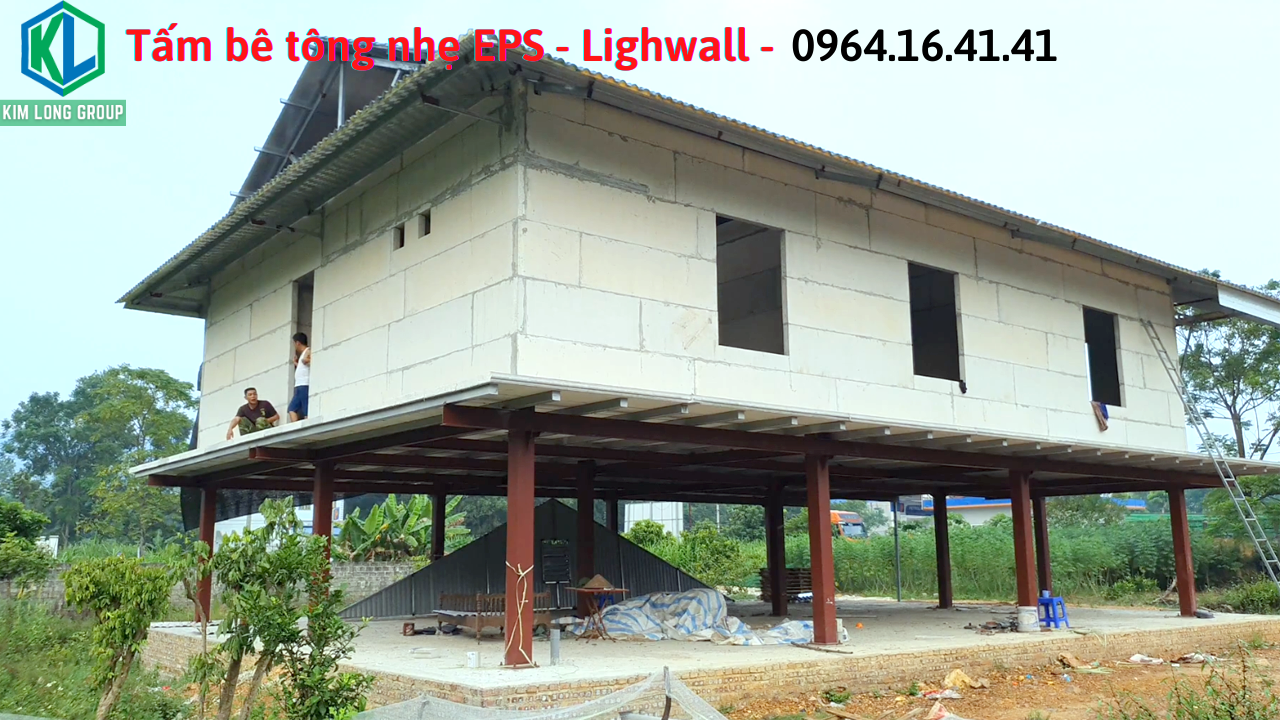 Công trình nhà sàn 100% Khung thép tiền chế, 400m2, giá hoàn thiện chưa đến 3 triệu/m2 tại Thái Nguyên 